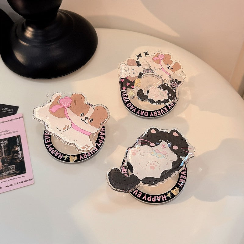 Chromahome Portable Small Animal Style Adhesive Ring Holder