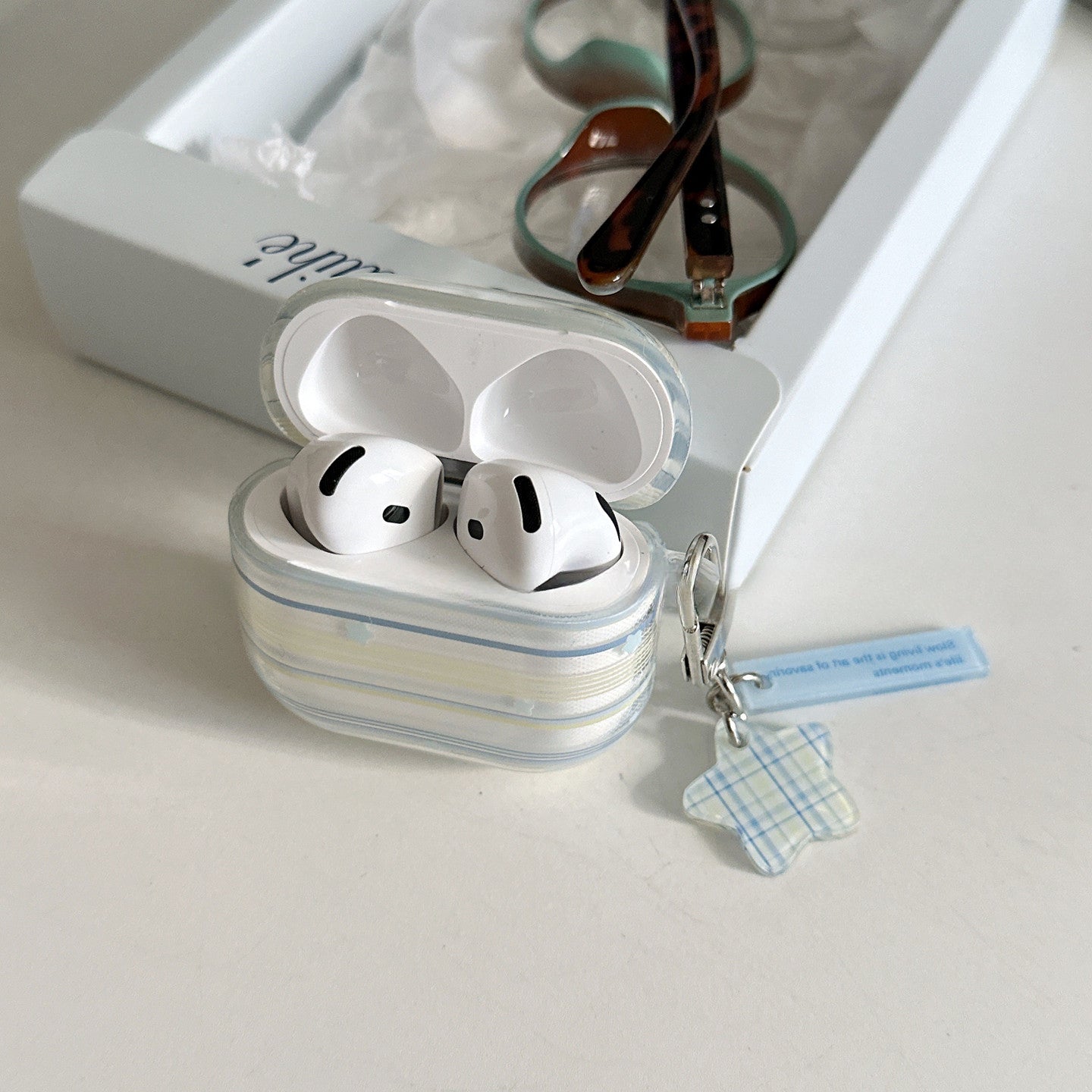 Chromahome Blue and Green Striped Star AirPods Case - Chromahome