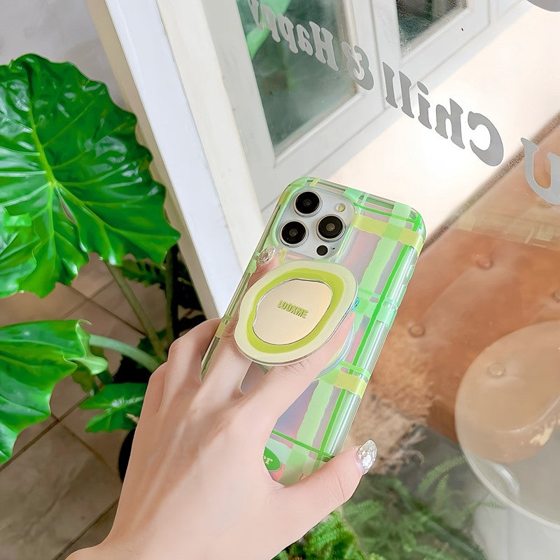 Chromahome Oval Art Niche Geometry Makeup Mirror MagSafe Adhesive Ring Holder - Chromahome