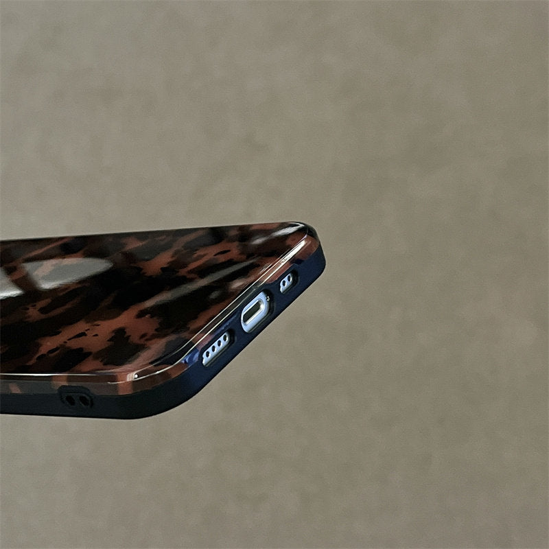 Chromahome Premium Vintage Amber Leopard Apple Phone Case - Chromahome