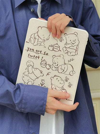 Chromahome Five Winnie the Pooh Bears on White Background iPad Case