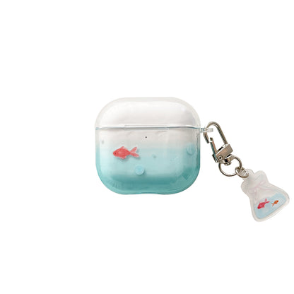 Chromahome Niche Bubble Blue Little Goldfish AirPods Case - Chromahome  
