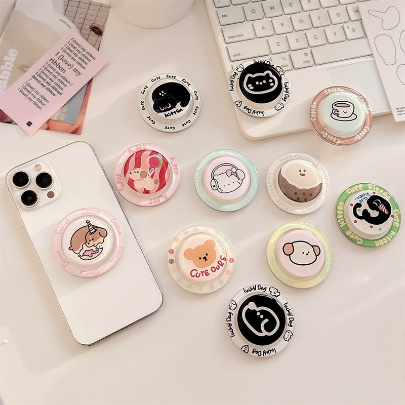 Chromahome Cute Cartoon Puppy Cat MagSafe Adhesive Ring Holder