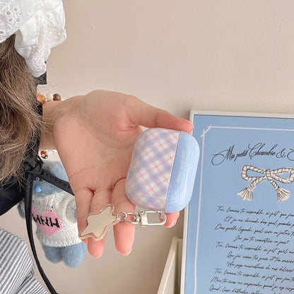 Chromahome Color-Block Plaid Star Pendant AirPods Case - Chromahome  