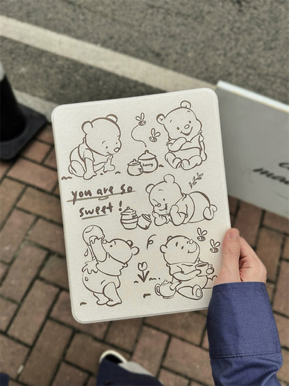 Chromahome Five Winnie the Pooh Bears on White Background iPad Case