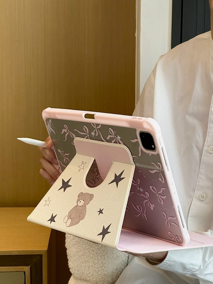 Chromahome Star Bowknot Bear iPad Case