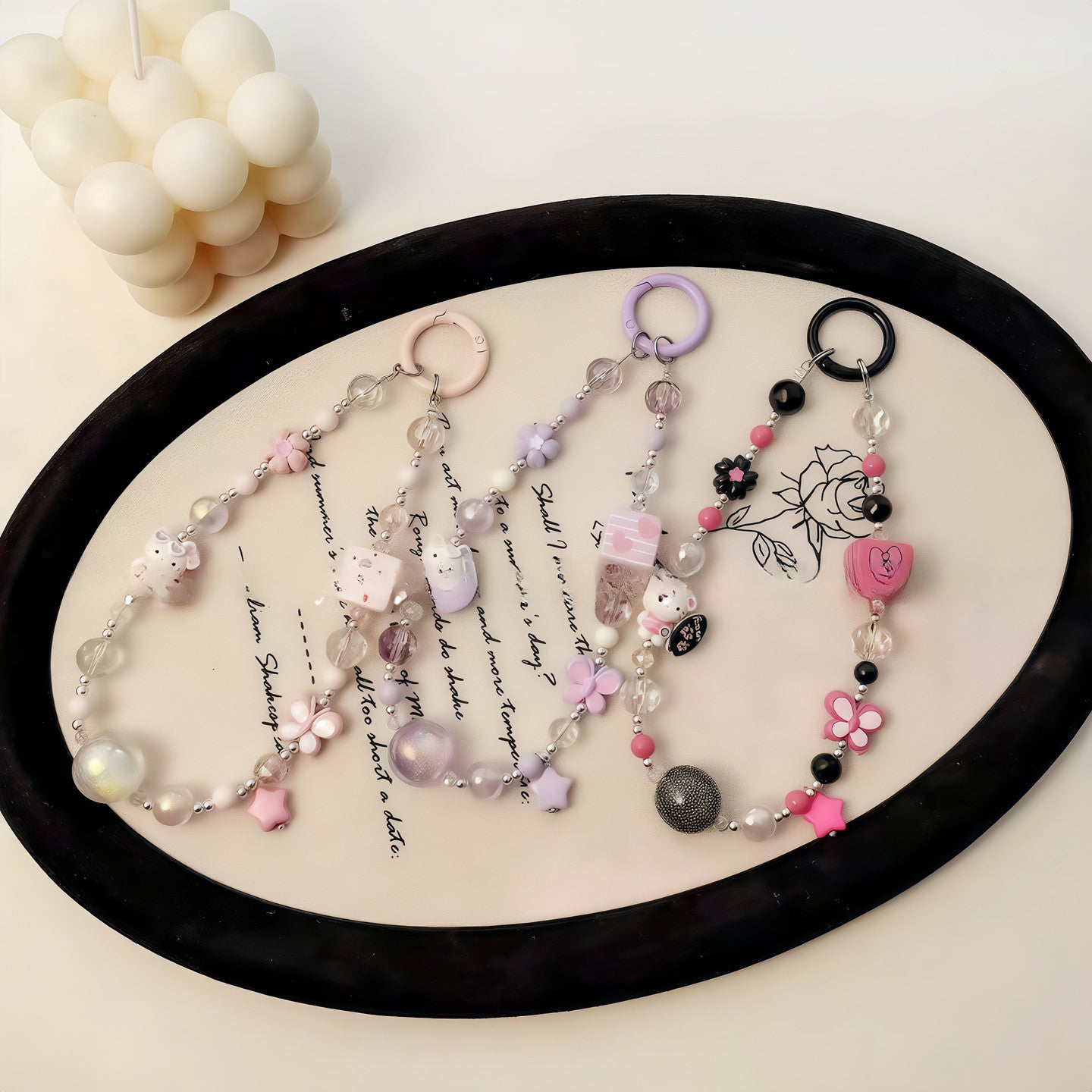 Chroamhome Sweet Girly Heart Phone Chain Phone Wristlets