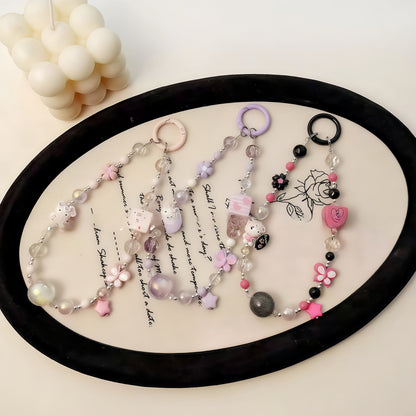 Chroamhome Sweet Girly Heart Phone Chain Phone Wristlets