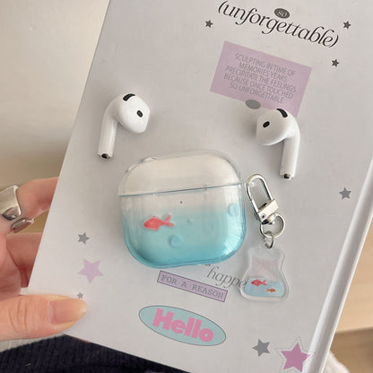 Chromahome Niche Bubble Blue Little Goldfish AirPods Case - Chromahome  
