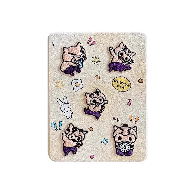 Chromahome Pink Plaid Embroidered Puppy 360-Degree Rotating iPad Case