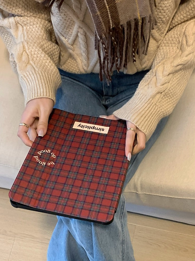 Chromahome Celebrity Red Plaid iPad Case