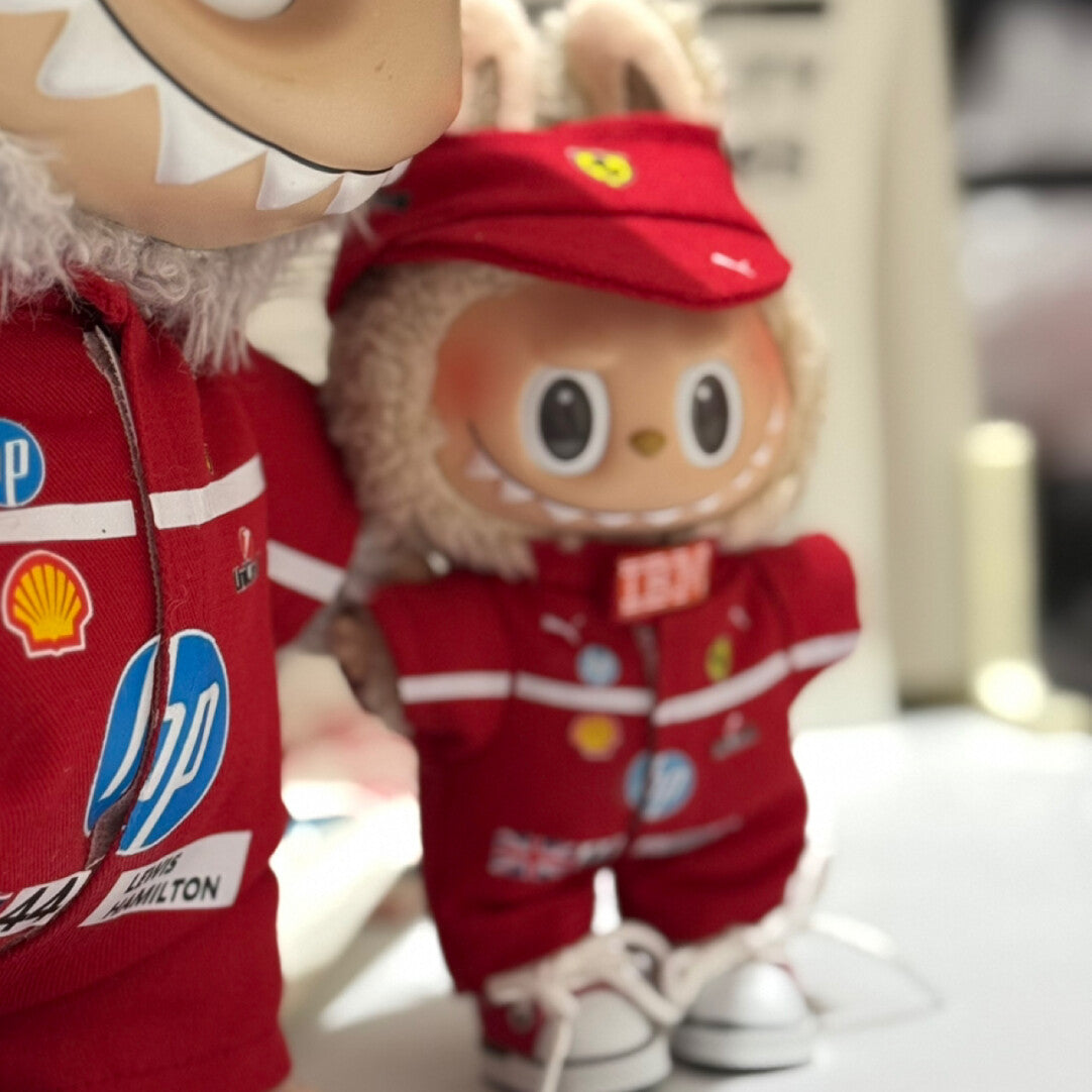 Chromahome 15/17 38 58 Full Size Labubu Doll Clothes F1 Racing Suit