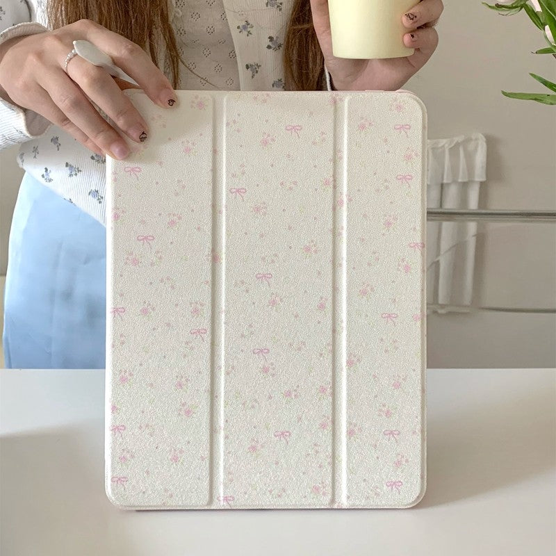 Chromahome Crushed Flower Bowknot Compatible iPad Case