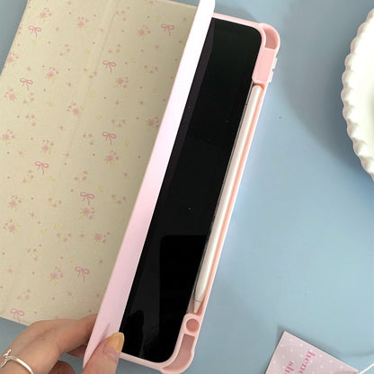 Chromahome Crushed Flower Bowknot Compatible iPad Case