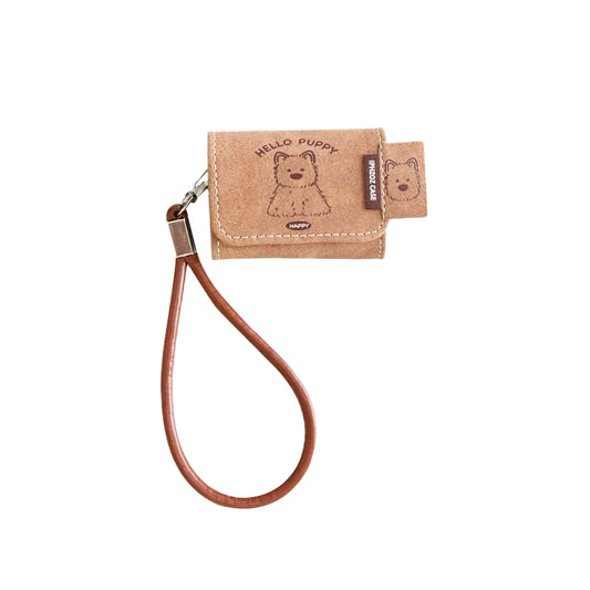 Chromahome Leather Retro Brown Dog AirPods Case - Chromahome  