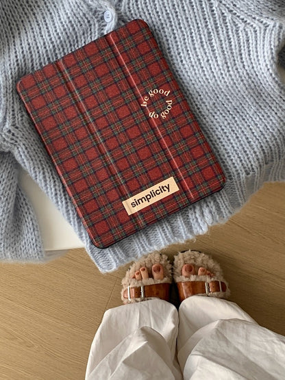 Chromahome Celebrity Red Plaid iPad Case