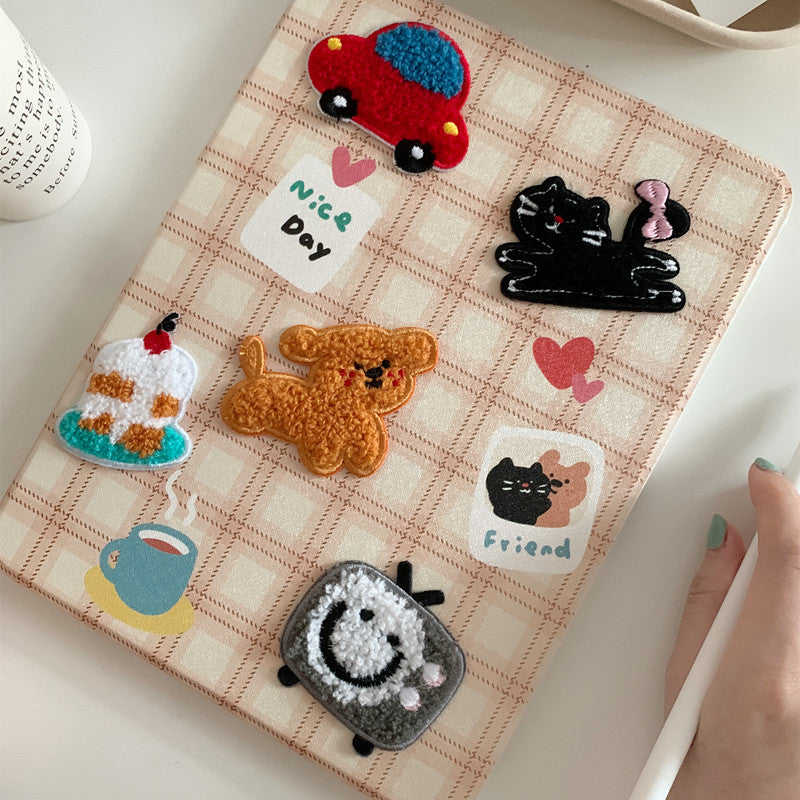 Chromahome Cute Embroidered Puppy Cat  iPad Case