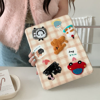 Chromahome Cute Embroidered Puppy Cat  iPad Case