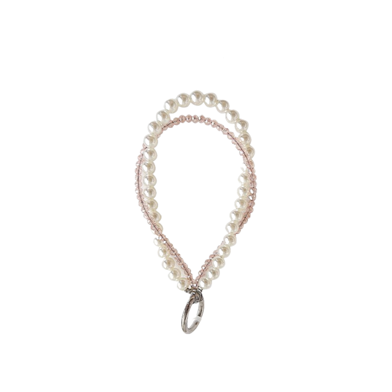 Chromahome Light Luxury Crystal Pearl Double Chain Phone Wristlets