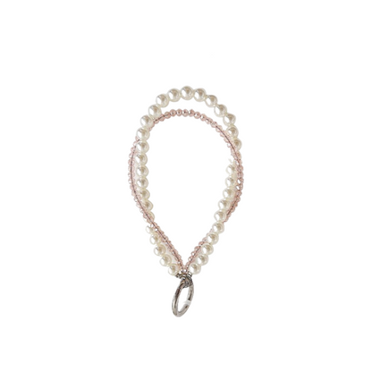 Chromahome Light Luxury Crystal Pearl Double Chain Phone Wristlets
