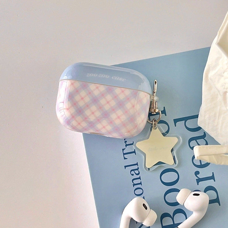 Chromahome Color-Block Plaid Star Pendant AirPods Case - Chromahome  