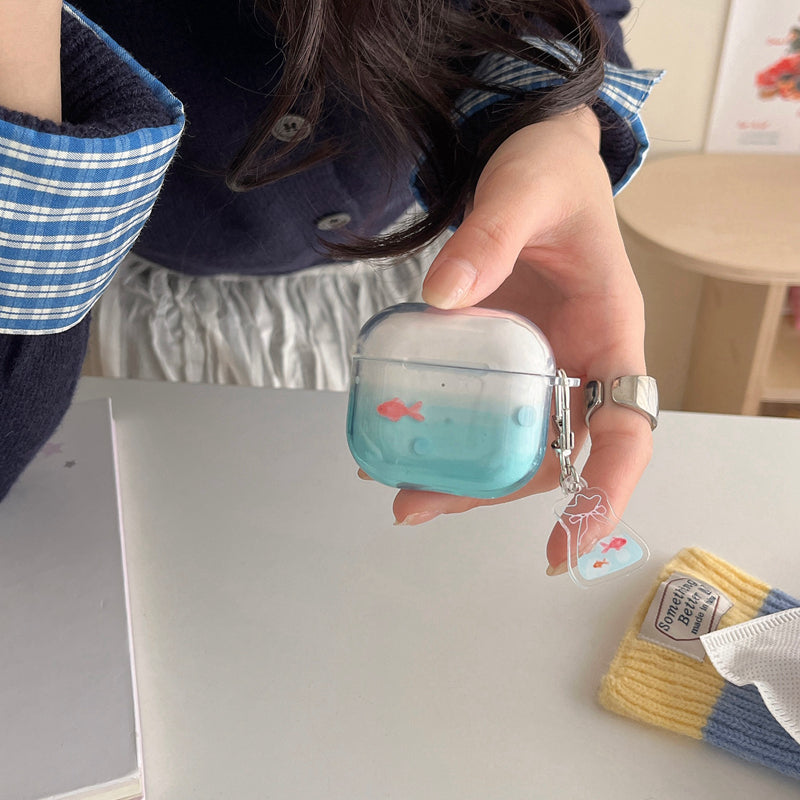 Chromahome Niche Bubble Blue Little Goldfish AirPods Case - Chromahome  