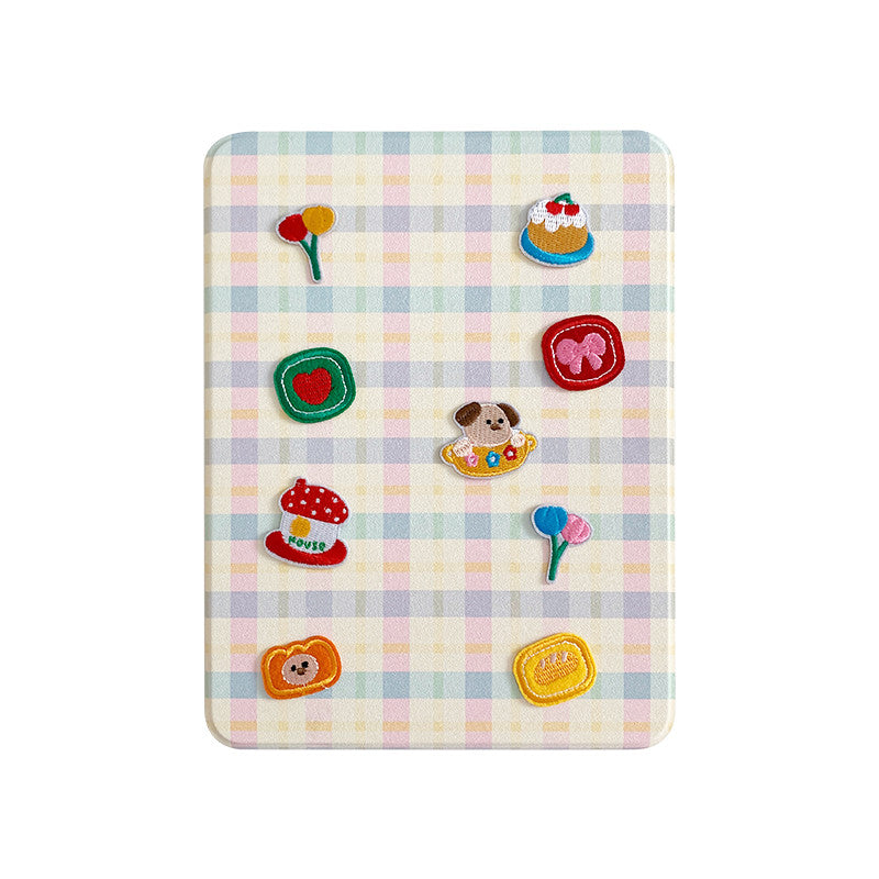 Chromahome Pattern Embroidery Bread Puppy iPad Case