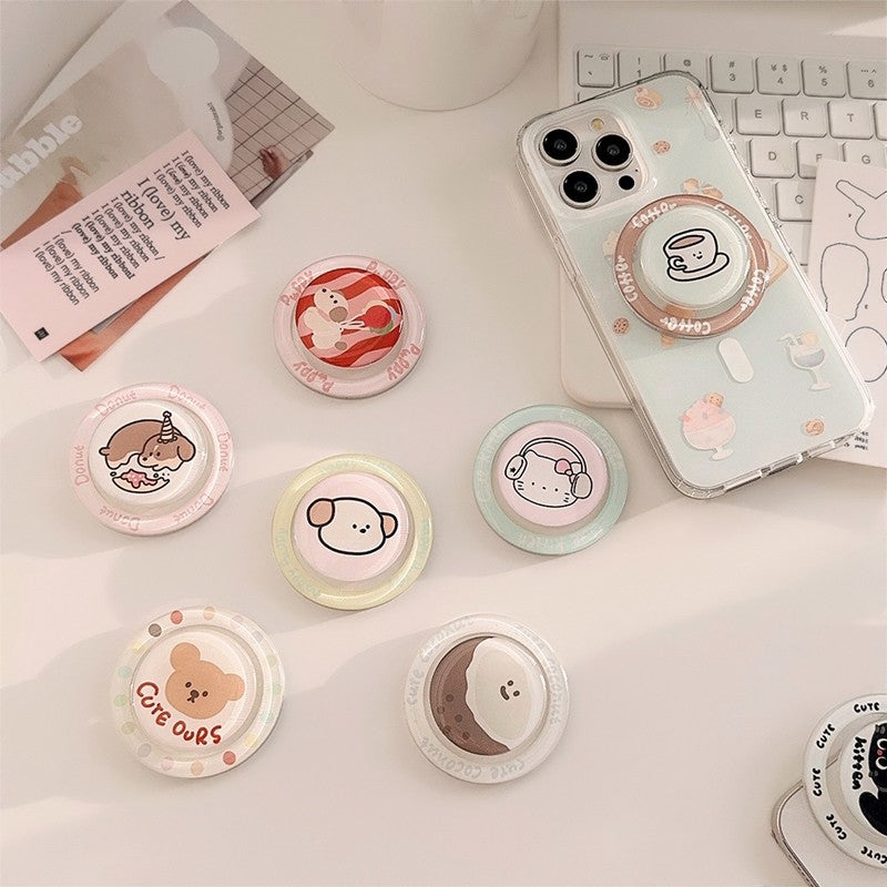 Chromahome Cute Cartoon Puppy Cat MagSafe Adhesive Ring Holder