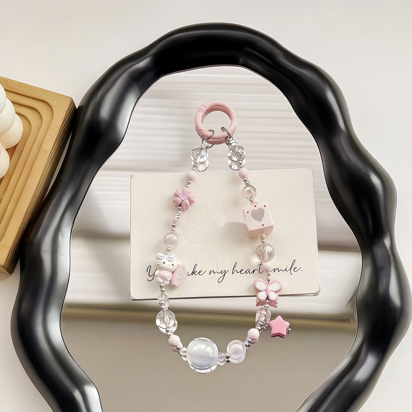 Chroamhome Sweet Girly Heart Phone Chain Phone Wristlets