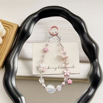Chroamhome Sweet Girly Heart Phone Chain Phone Wristlets