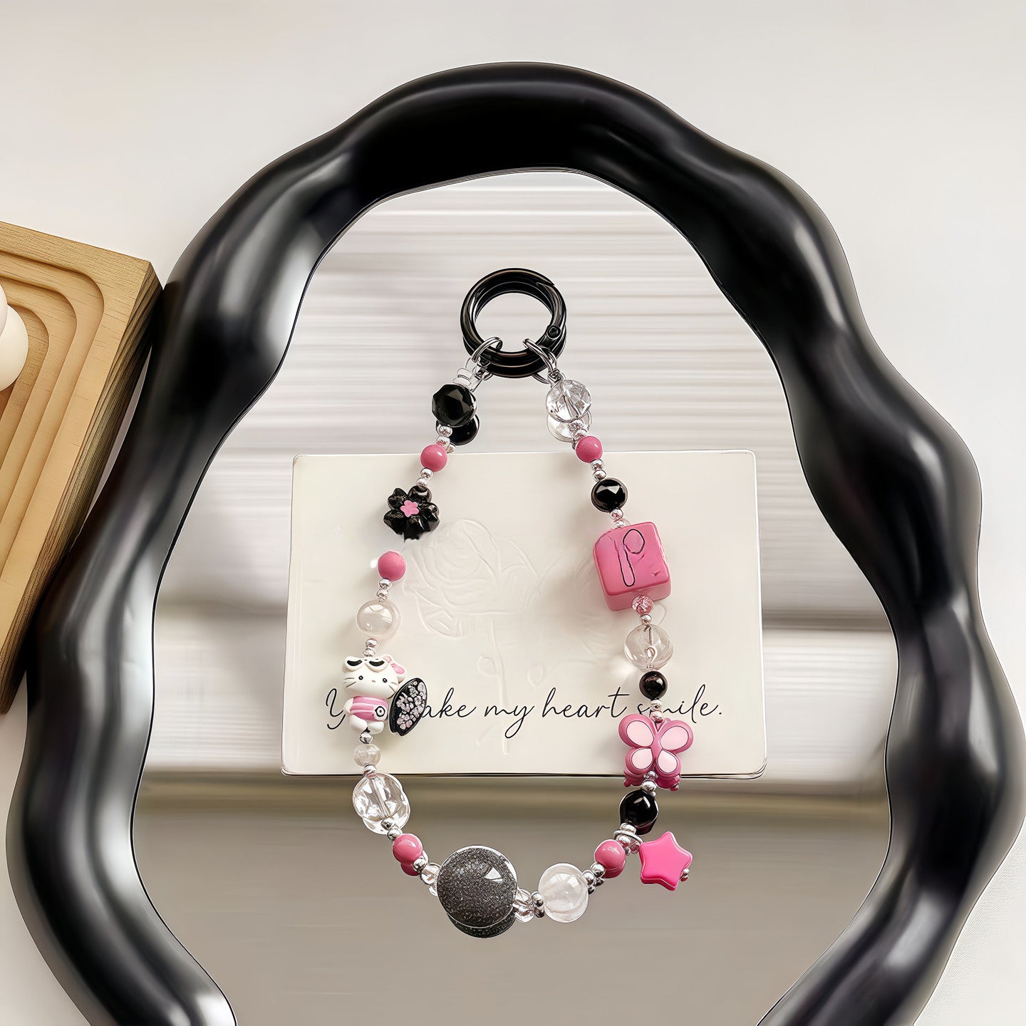 Chroamhome Sweet Girly Heart Phone Chain Phone Wristlets