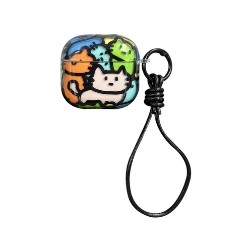 Chromahome Colorful Line Cat AirPods Case - Chromahome  