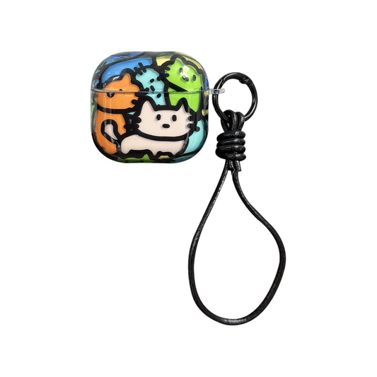 Chromahome Colorful Line Cat AirPods Case - Chromahome  