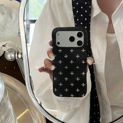 Chromahome 3D Rhinestone Cross Elegant Women Denim iPhone Case - Chromahome  