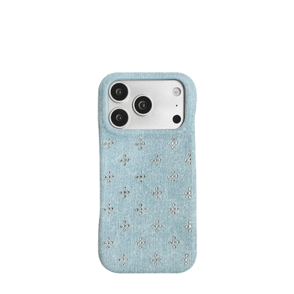 Chromahome 3D Rhinestone Cross Elegant Women Denim iPhone Case - Chromahome  