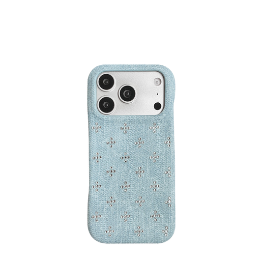 Chromahome 3D Rhinestone Cross Elegant Women Denim iPhone Case - Chromahome  