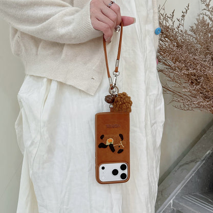 Chromahome Brown Velvet Embroidered Pony iPhone Case - Chromahome  