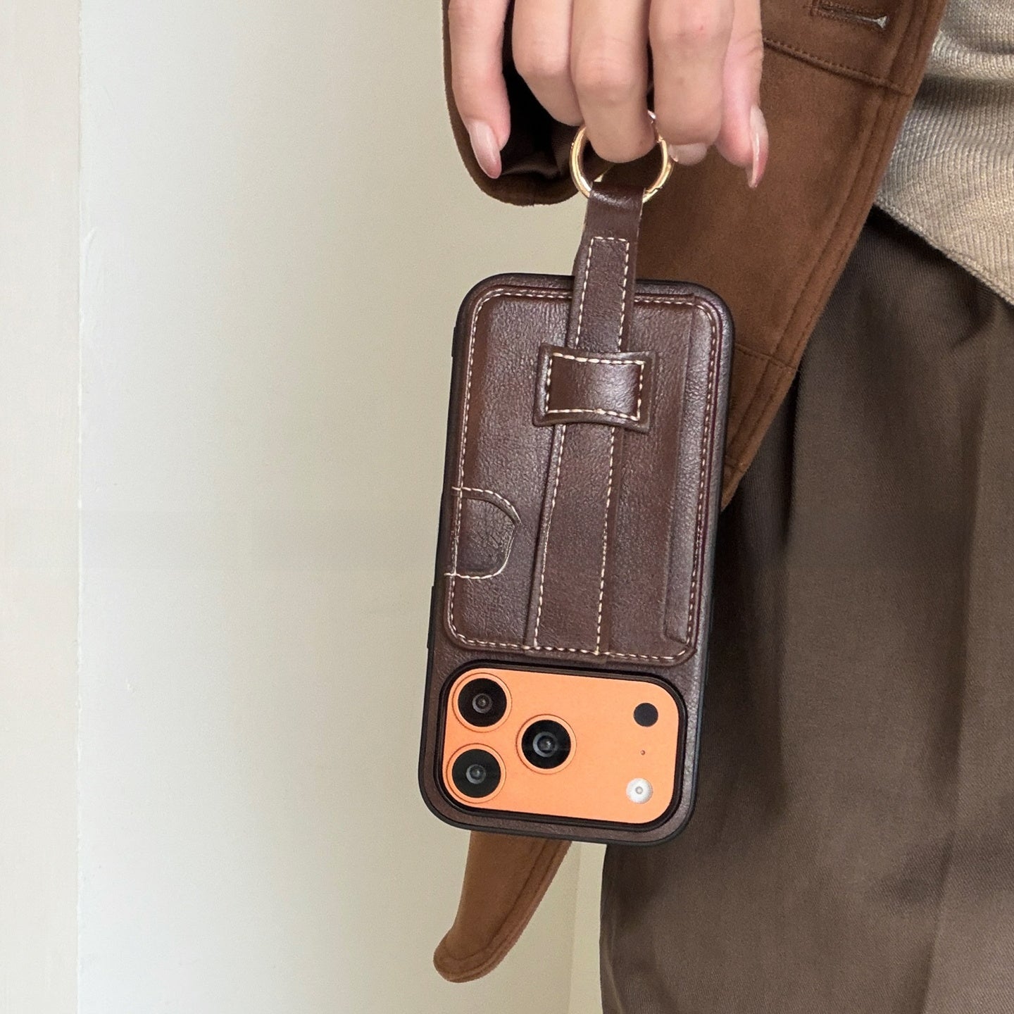 Chromahome Casual retro Leopard Print Solid Color Leather Card Holder iPhone Case - Chromahome  