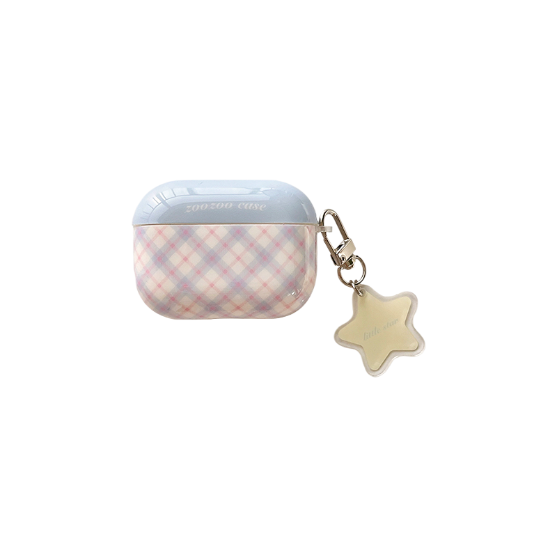 Chromahome Color-Block Plaid Star Pendant AirPods Case - Chromahome  