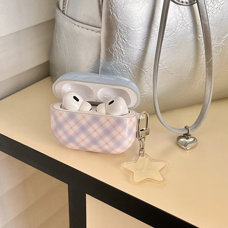 Chromahome Color-Block Plaid Star Pendant AirPods Case - Chromahome  