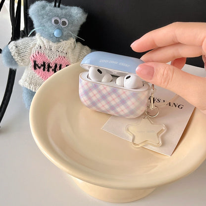 Chromahome Color-Block Plaid Star Pendant AirPods Case - Chromahome  