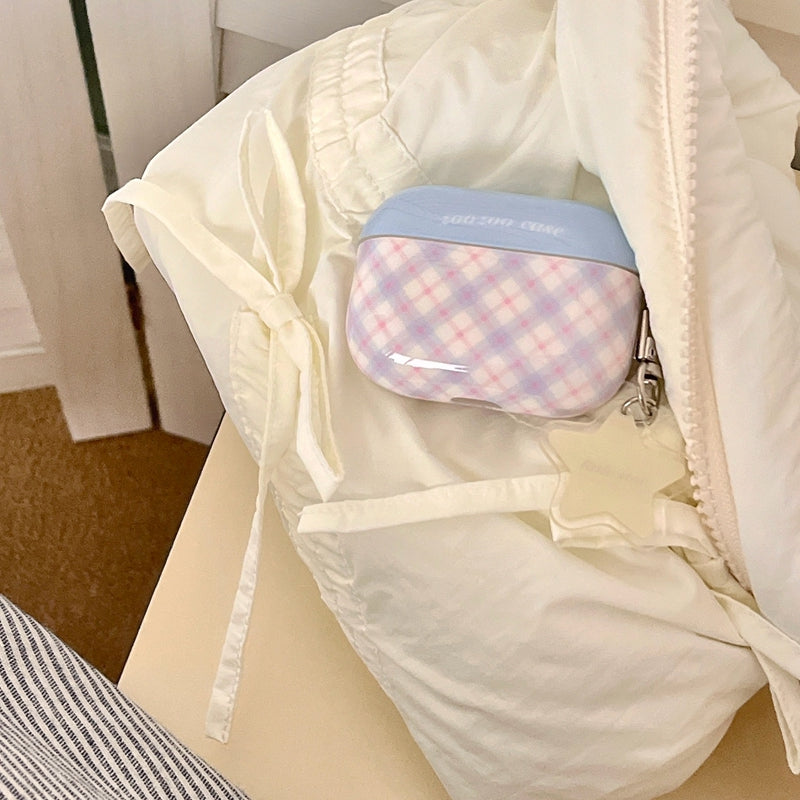 Chromahome Color-Block Plaid Star Pendant AirPods Case - Chromahome  