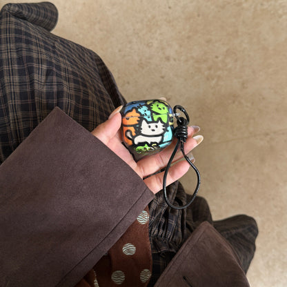 Chromahome Colorful Line Cat AirPods Case - Chromahome  