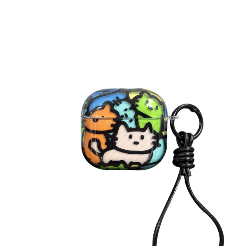 Chromahome Colorful Line Cat AirPods Case - Chromahome  