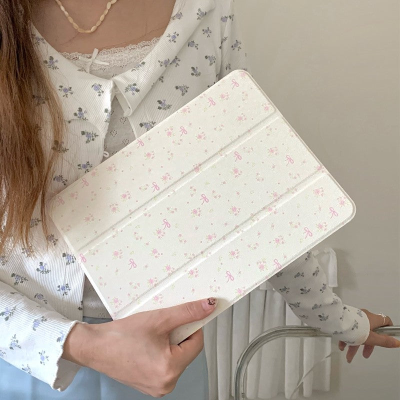 Chromahome Crushed Flower Bowknot Compatible iPad Case - Chromahome  