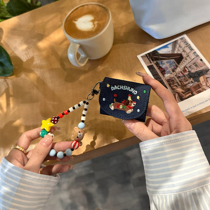 Chromahome Embroidered Dachshund Denim AirPods Case - Chromahome  