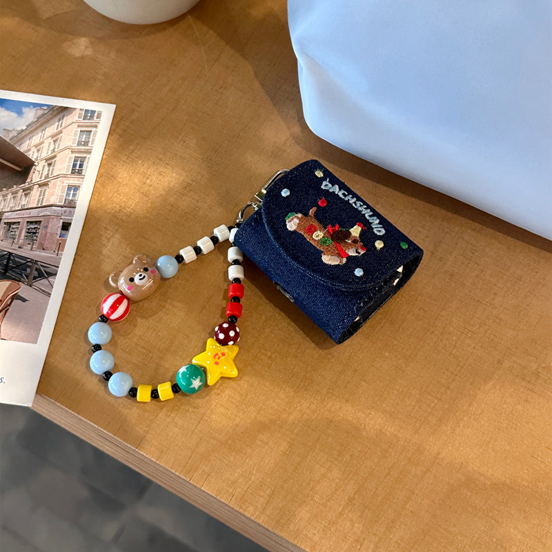 Chromahome Embroidered Dachshund Denim AirPods Case - Chromahome  