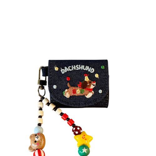 Chromahome Embroidered Dachshund Denim AirPods Case - Chromahome  