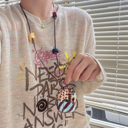 Chromahome Fashionable Retro Leopard Print Stitching Star AirPods Case - Chromahome  