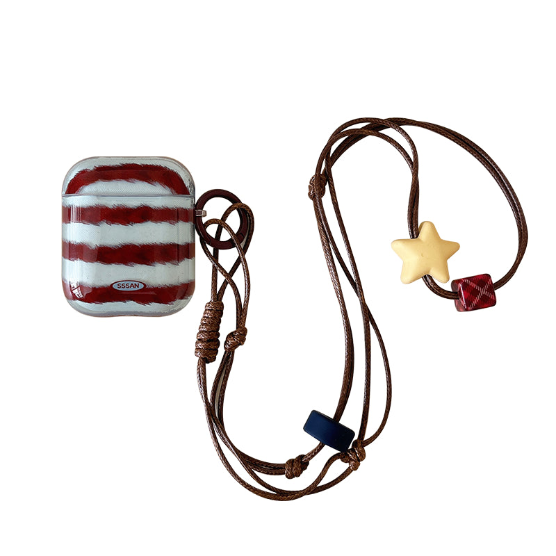 Chromahome Fashionable Retro Leopard Print Stitching Star AirPods Case - Chromahome  